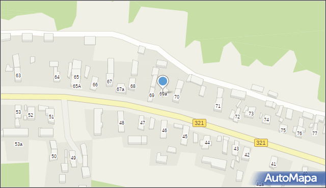 Bielawy, Bielawy, 69a, mapa Bielawy