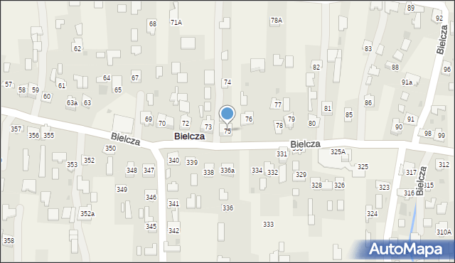 Bielcza, Bielcza, 75, mapa Bielcza