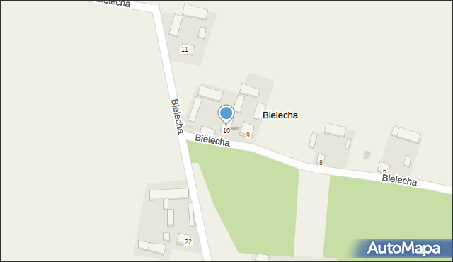 Bielecha, Bielecha, 10, mapa Bielecha
