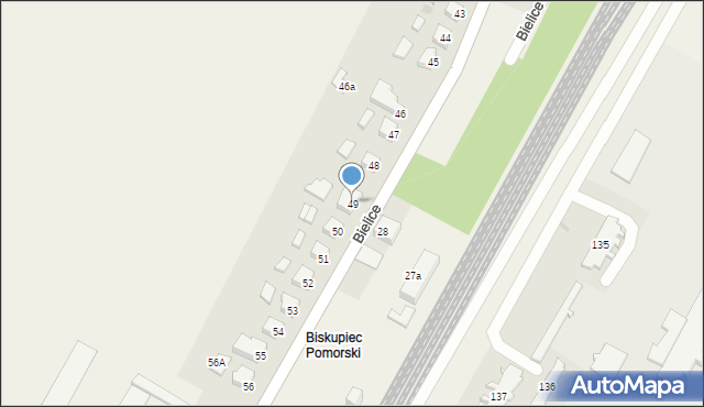Bielice, Bielice, 49, mapa Bielice