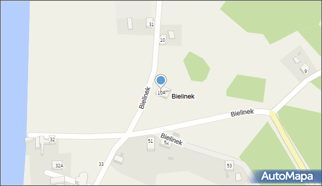 Bielinek, Bielinek, 10A, mapa Bielinek