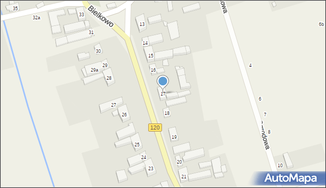 Bielkowo, Bielkowo, 17, mapa Bielkowo