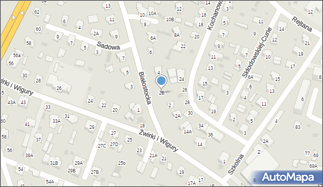 Bielsk Podlaski, Białostocka, 2B, mapa Bielsk Podlaski
