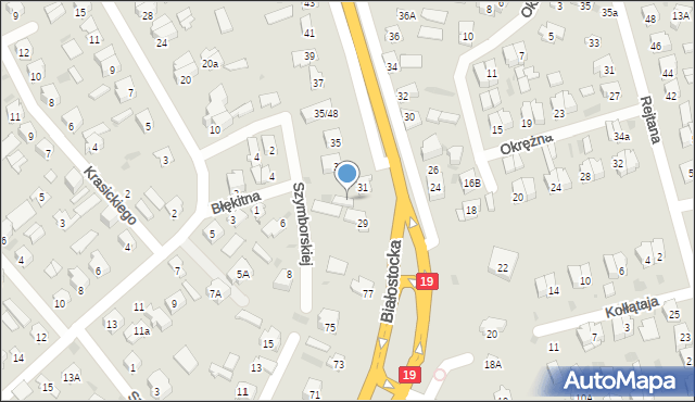 Bielsk Podlaski, Białostocka, 31a, mapa Bielsk Podlaski