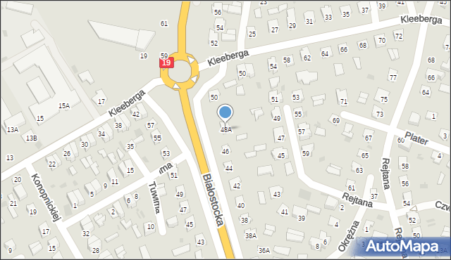 Bielsk Podlaski, Białostocka, 48A, mapa Bielsk Podlaski