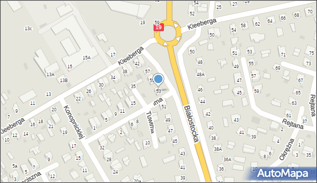 Bielsk Podlaski, Białostocka, 53, mapa Bielsk Podlaski