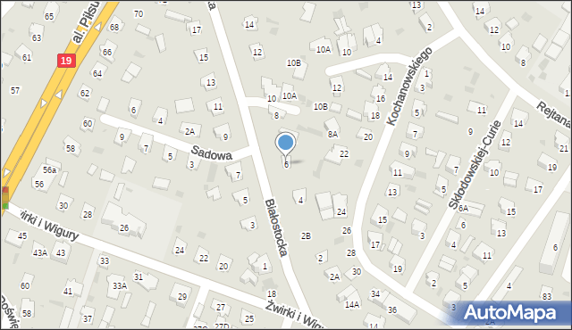 Bielsk Podlaski, Białostocka, 6, mapa Bielsk Podlaski