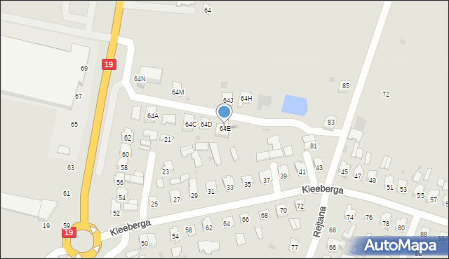 Bielsk Podlaski, Białostocka, 64E, mapa Bielsk Podlaski