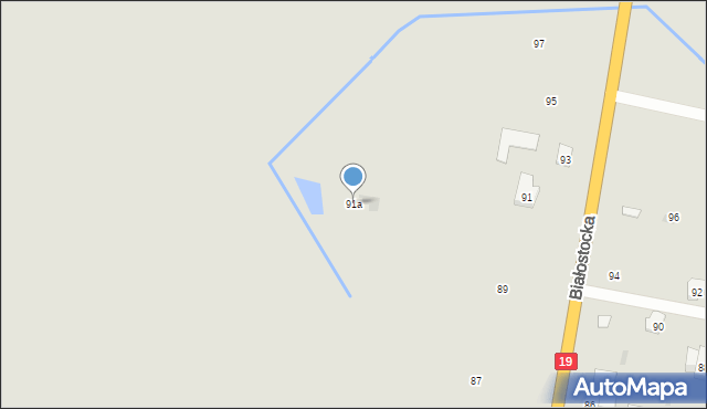 Bielsk Podlaski, Białostocka, 91a, mapa Bielsk Podlaski