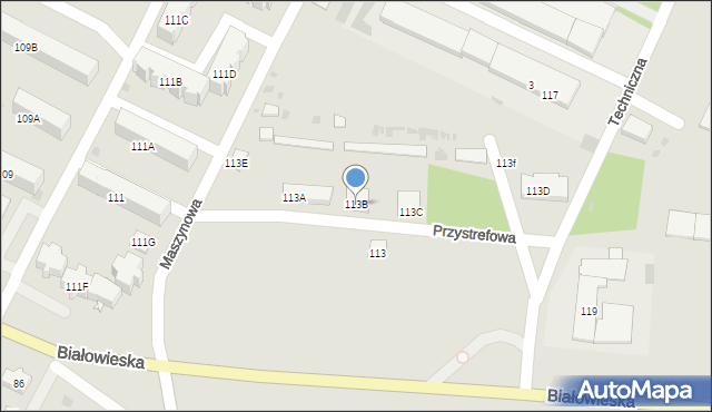 Bielsk Podlaski, Białowieska, 113B, mapa Bielsk Podlaski