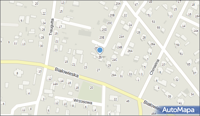 Bielsk Podlaski, Białowieska, 25, mapa Bielsk Podlaski