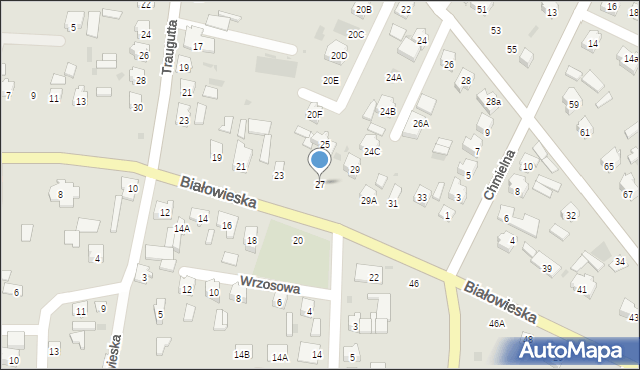 Bielsk Podlaski, Białowieska, 27, mapa Bielsk Podlaski
