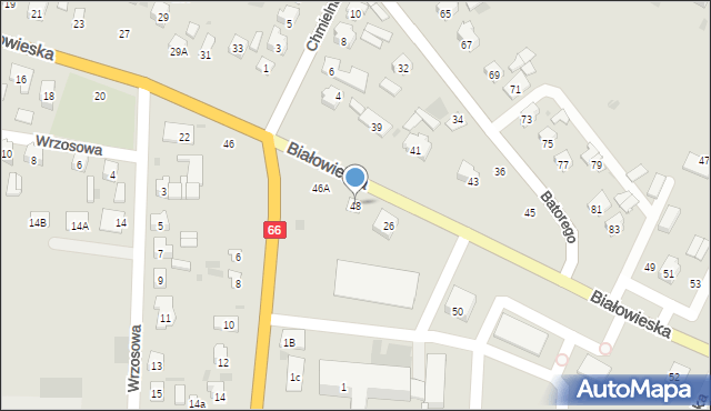 Bielsk Podlaski, Białowieska, 48, mapa Bielsk Podlaski