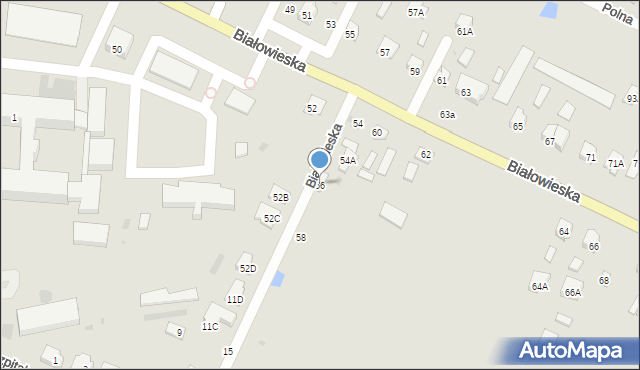 Bielsk Podlaski, Białowieska, 56, mapa Bielsk Podlaski