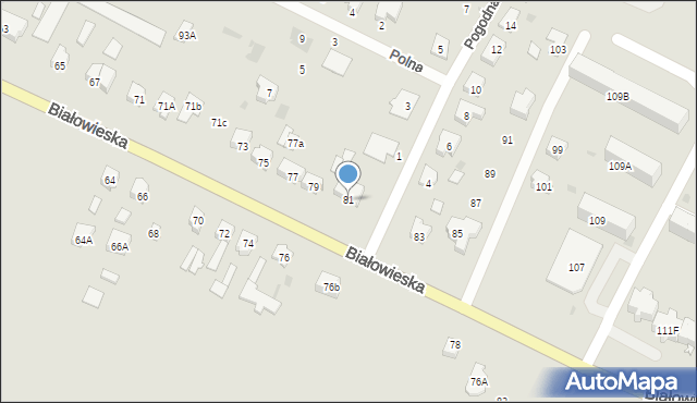 Bielsk Podlaski, Białowieska, 81, mapa Bielsk Podlaski