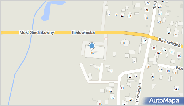 Bielsk Podlaski, Białowieska, 8A, mapa Bielsk Podlaski
