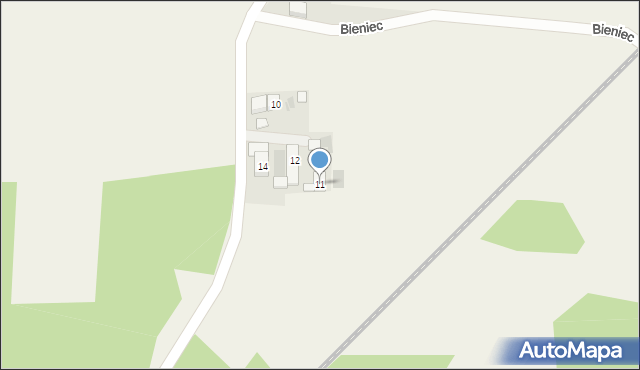 Bieniec, Bieniec, 11, mapa Bieniec