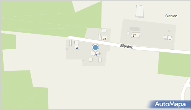 Bieniec, Bieniec, 16, mapa Bieniec