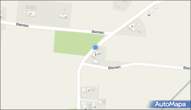 Bieniec, Bieniec, 9, mapa Bieniec