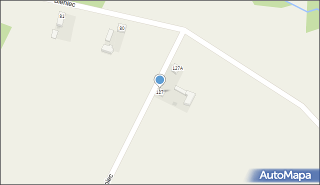 Bieniec, Bieniec, 127, mapa Bieniec