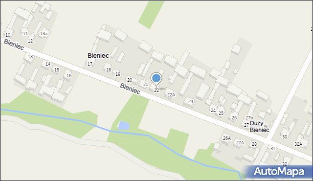 Bieniec, Bieniec, 22, mapa Bieniec