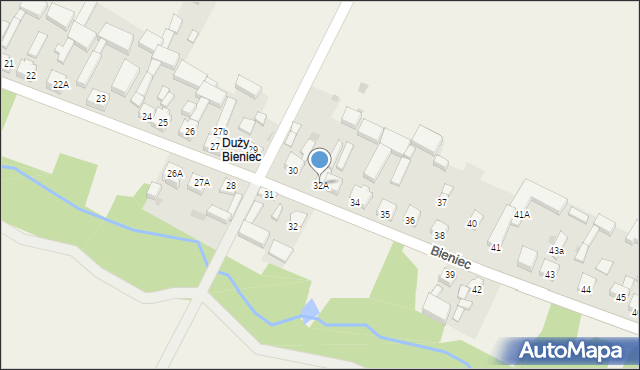 Bieniec, Bieniec, 32A, mapa Bieniec