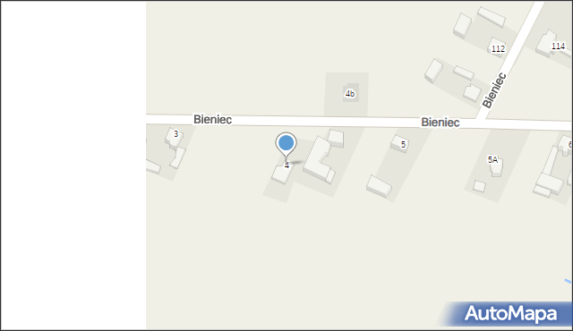 Bieniec, Bieniec, 4, mapa Bieniec