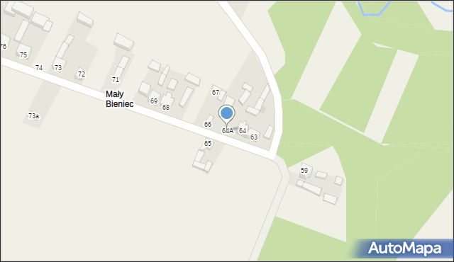 Bieniec, Bieniec, 64A, mapa Bieniec