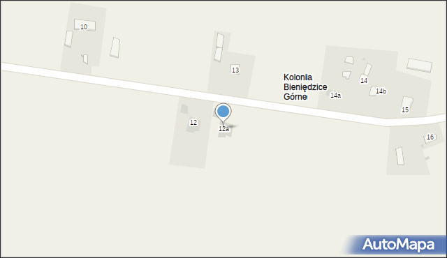 Bieniędzice, Bieniędzice, 12a, mapa Bieniędzice