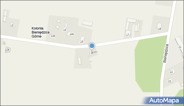 Bieniędzice, Bieniędzice, 16, mapa Bieniędzice