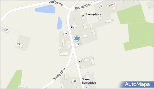 Bieniędzice, Bieniędzice, 42B, mapa Bieniędzice