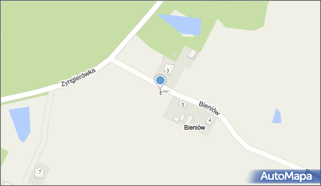 Bieniów, Bieniów, 6, mapa Bieniów