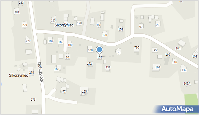 Bieńkowice, Bieńkowice, 102, mapa Bieńkowice