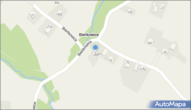 Bieńkowice, Bieńkowice, 133, mapa Bieńkowice
