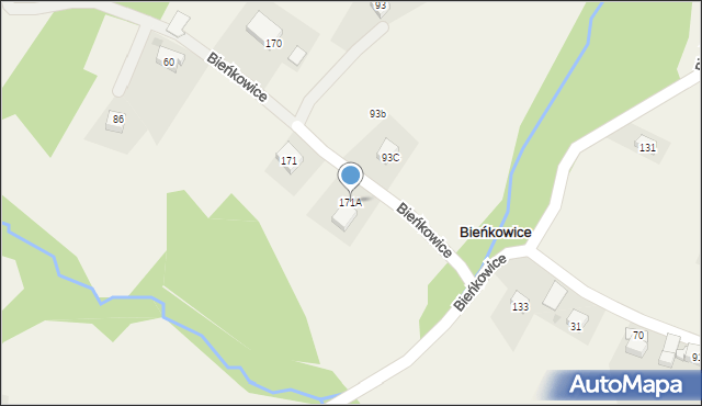 Bieńkowice, Bieńkowice, 171A, mapa Bieńkowice