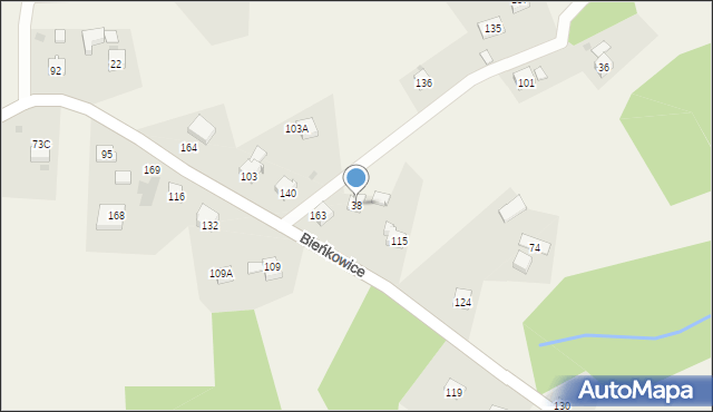 Bieńkowice, Bieńkowice, 38, mapa Bieńkowice