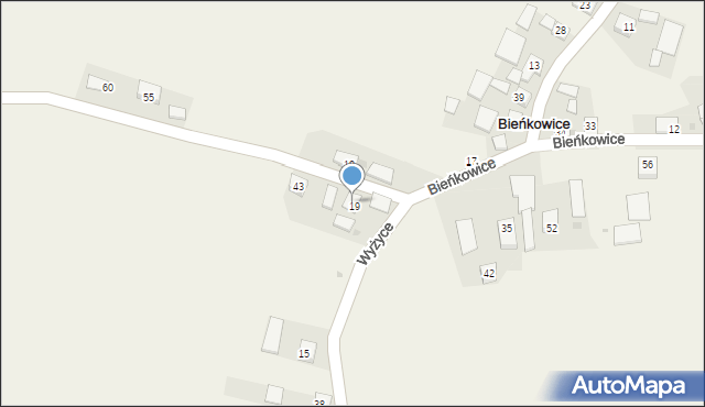 Bieńkowice, Bieńkowice, 57, mapa Bieńkowice