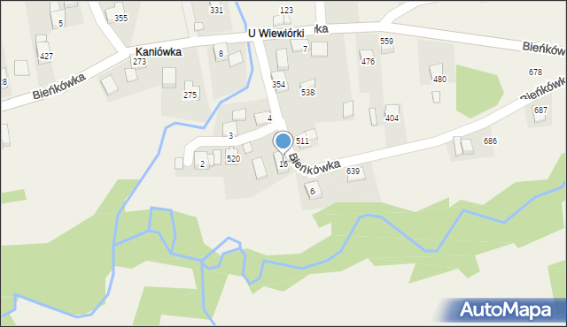 Bieńkówka, Bieńkówka, 16, mapa Bieńkówka