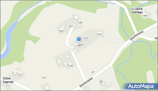 Bieńkówka, Bieńkówka, 166, mapa Bieńkówka