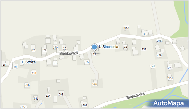 Bieńkówka, Bieńkówka, 23, mapa Bieńkówka