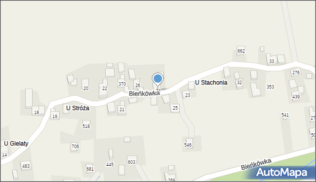 Bieńkówka, Bieńkówka, 24, mapa Bieńkówka