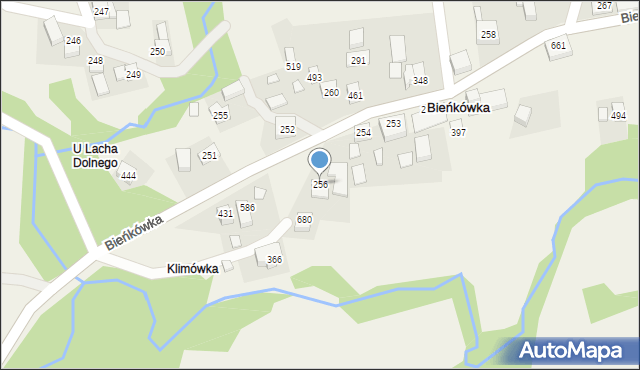 Bieńkówka, Bieńkówka, 256, mapa Bieńkówka