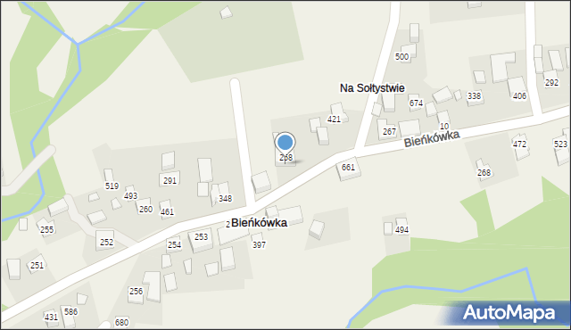 Bieńkówka, Bieńkówka, 265, mapa Bieńkówka