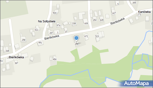Bieńkówka, Bieńkówka, 268, mapa Bieńkówka