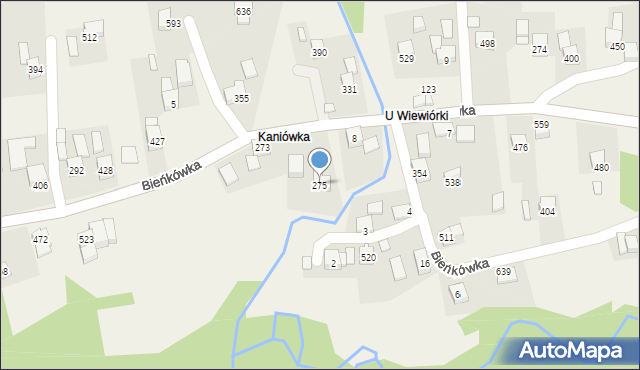 Bieńkówka, Bieńkówka, 275, mapa Bieńkówka