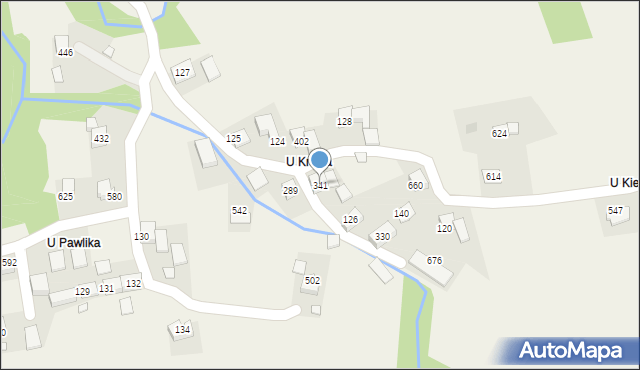Bieńkówka, Bieńkówka, 341, mapa Bieńkówka