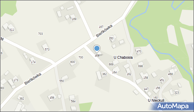 Bieńkówka, Bieńkówka, 408, mapa Bieńkówka