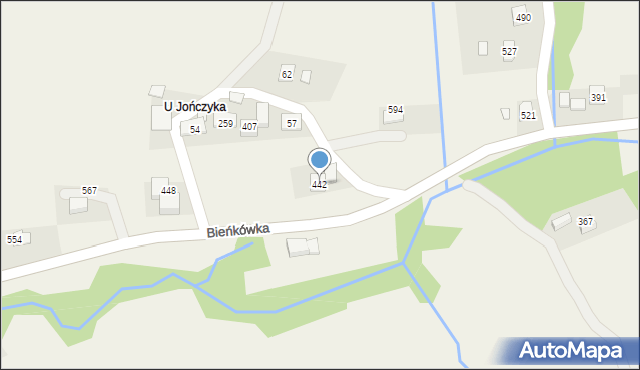 Bieńkówka, Bieńkówka, 442, mapa Bieńkówka