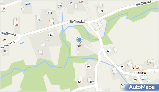 Bieńkówka, Bieńkówka, 446, mapa Bieńkówka