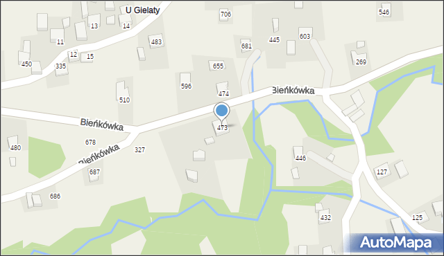 Bieńkówka, Bieńkówka, 473, mapa Bieńkówka